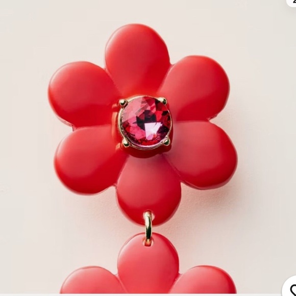 Floral Linear Flower Earrings Kate Spade New York x Target Red New in Box Jewel - Picture 2 of 10